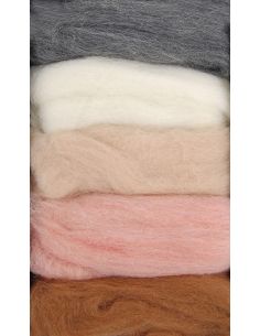 Pack de 5 laines cardées à feutrer DMC - Seashell 2