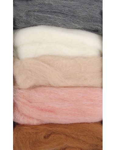 Pack de 5 laines cardées à feutrer DMC - Seashell