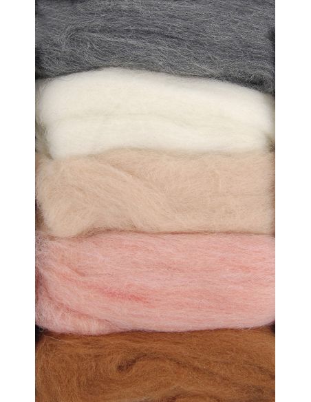 Pack de 5 laines cardées à feutrer DMC - Seashell