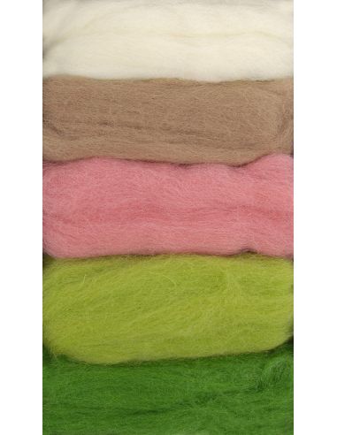 Pack de 5 laines cardées à feutrer DMC - Spring