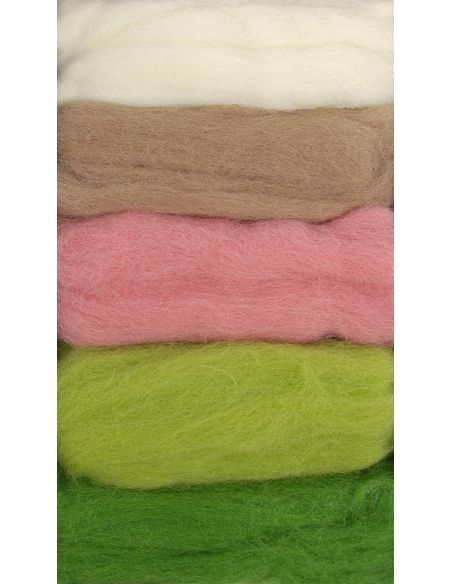 Pack de 5 laines cardées à feutrer DMC - Spring