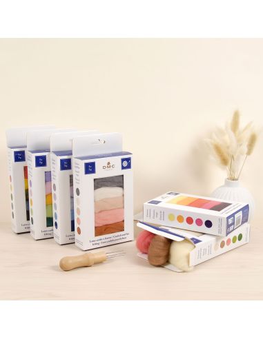 Pack de 5 laines cardées à feutrer DMC - Seashell