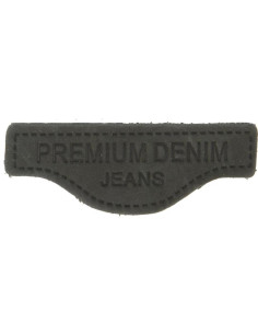 Étiquette à coudre cuir premium denim - Noir