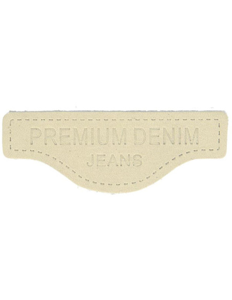 Étiquette à coudre cuir premium denim - Beige