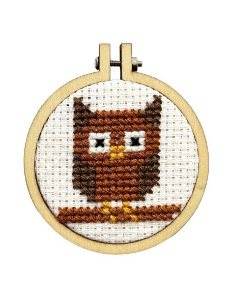 Mini kit broderie point de croix - Tu es la plus chouette!