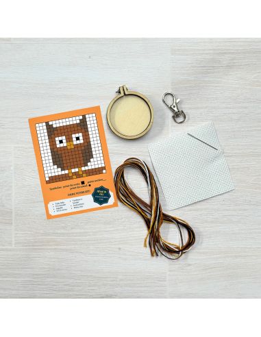 Mini kit broderie point de croix - Tu es la plus chouette!