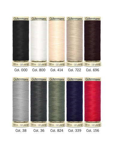 Set de 10 fils à coudre polyester Gütermann - Basique