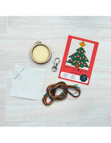 Mini kit broderie point de croix - Mon beau sapin
