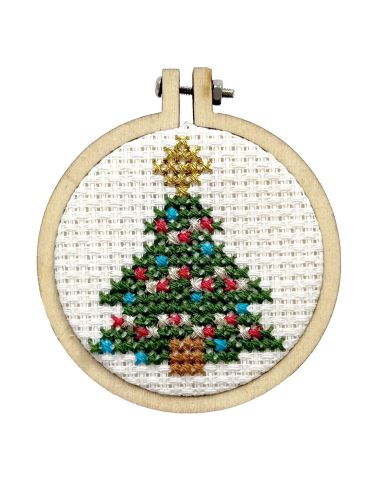 Mini kit broderie point de croix - Mon beau sapin