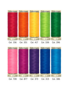 Set de 10 fils à coudre polyester Gütermann - Vif 2
