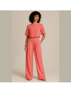 Tissu crêpe Georgette - Corail 2