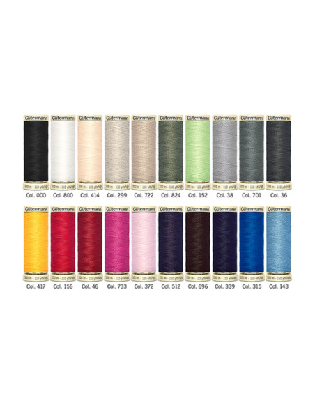 Set de 20 fils à coudre polyester Gütermann