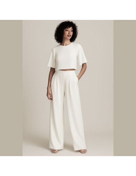 Tissu crêpe Georgette - Blanc