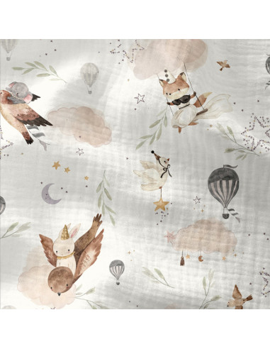 Tissu double gaze imprimé - Alya