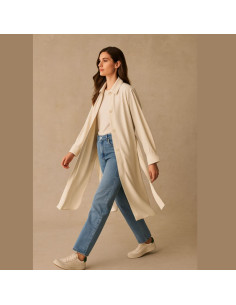 Tissu twill de viscose lourd - Écru 2