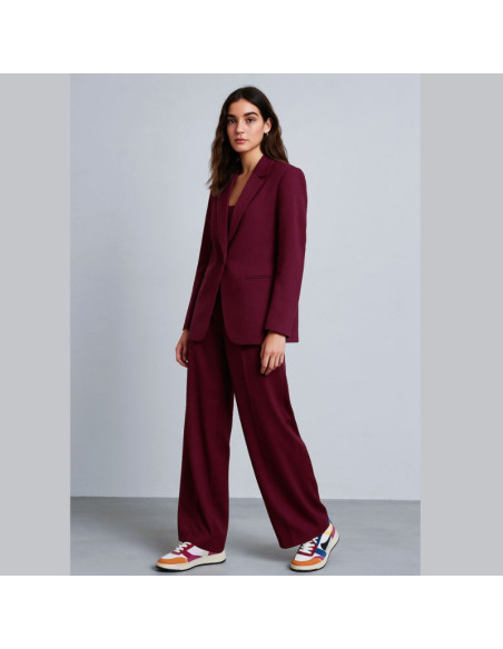 Tissu twill de viscose lourd - Bordeaux