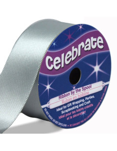 Ruban satin Celebrate gris - 25 mm x 4 mètres