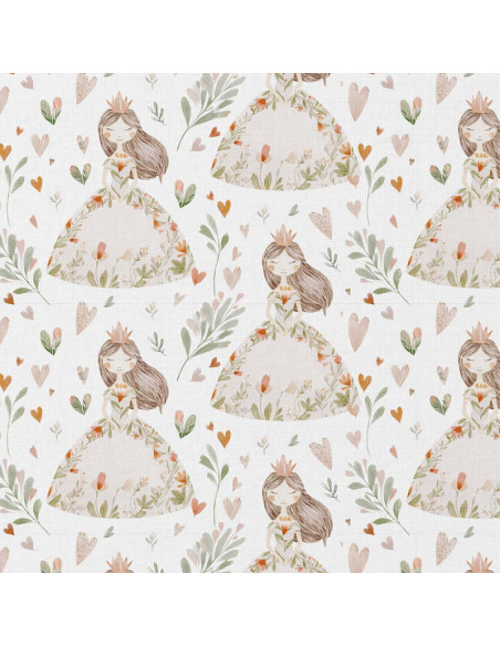 Tissu popeline de coton - Niouchka blanc et rose
