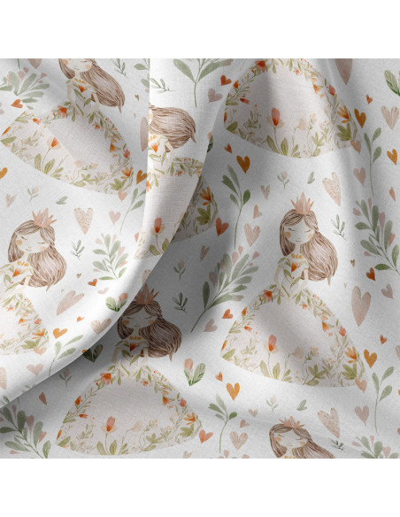 Tissu popeline de coton - Niouchka blanc et rose