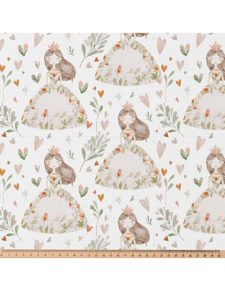 Tissu popeline de coton - Niouchka blanc et rose