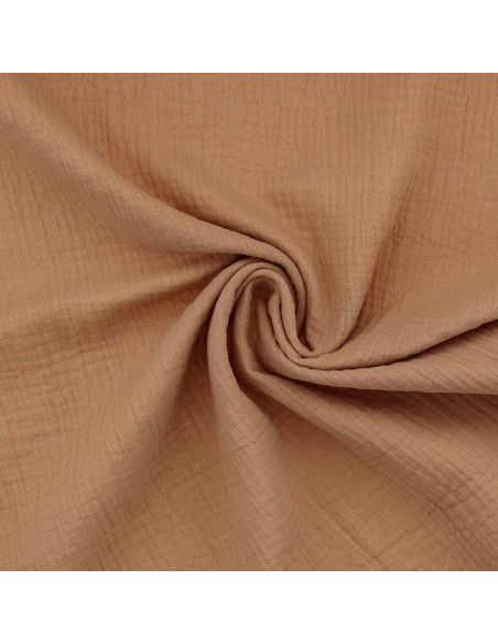 Tissu double gaze de coton - Beige