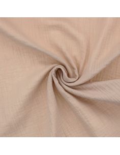 Tissu double gaze de coton - Latté
