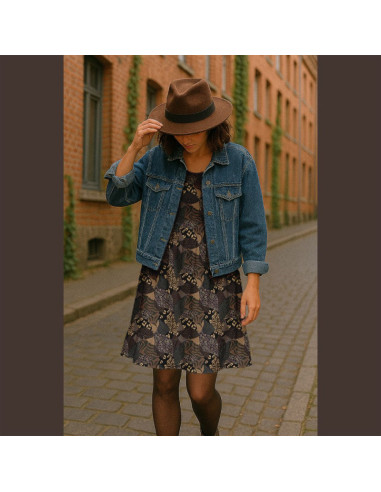 Tissu viscose - Karoo marron et noir