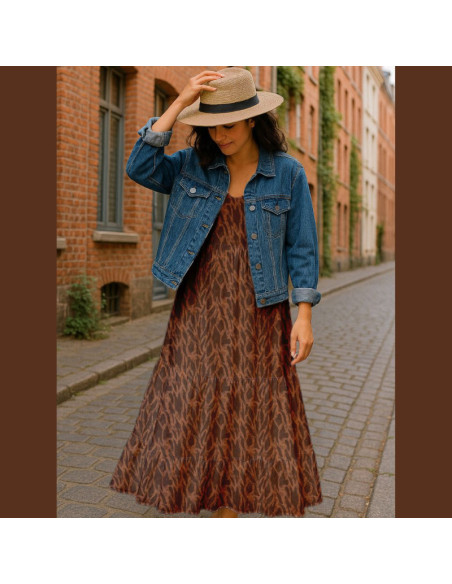 Tissu viscose - Zomalia marron