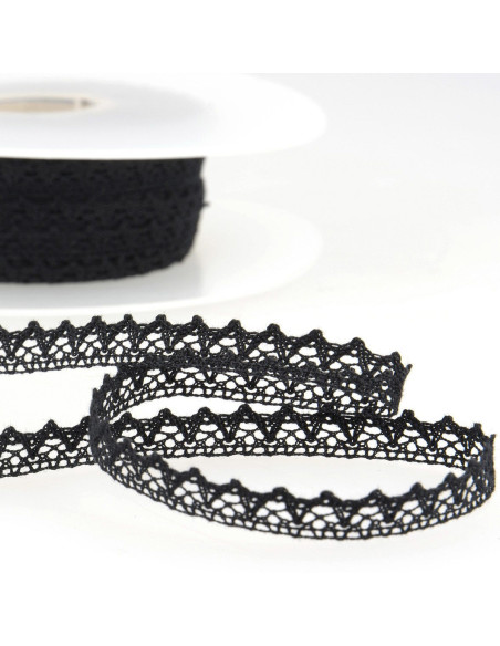 Dentelle coton fine - Noir