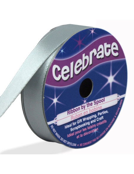 Ruban satin Celebrate gris - 13 mm x 6 mètres