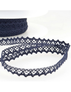 Dentelle coton fine - Bleu marine