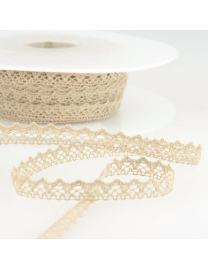 Dentelle coton fine - Beige clair