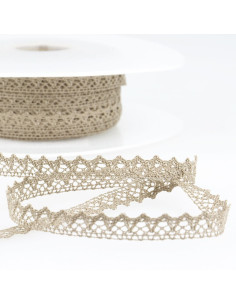 Dentelle coton fine - Beige foncé