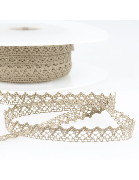 Dentelle coton fine - Beige foncé