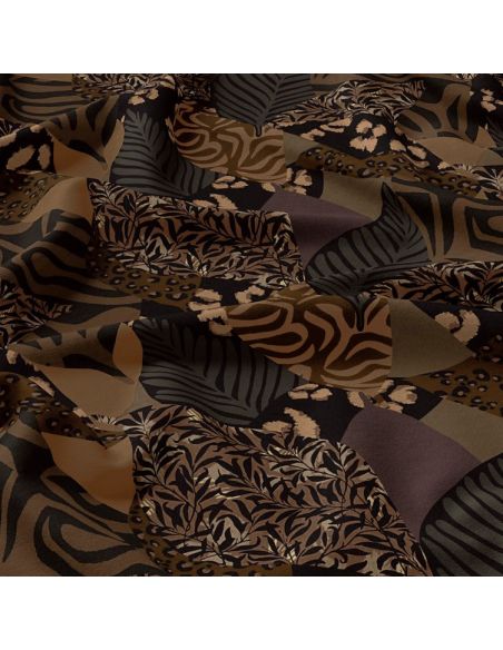 Tissu viscose - Karoo marron et noir