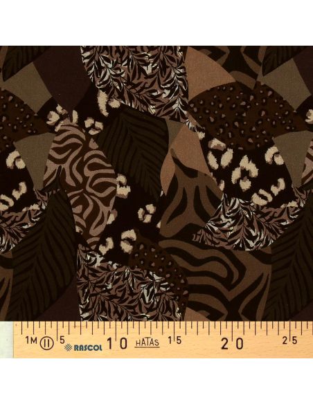 Tissu viscose - Karoo marron et noir