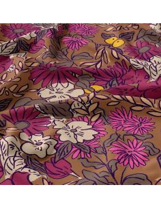 Tissu viscose - Sonjamarron et rose