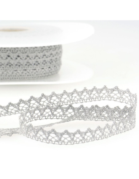 Dentelle coton fine - Gris