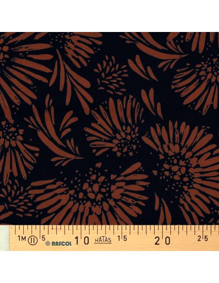 Tissu viscose - Audrey noir et marron