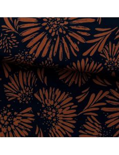 Tissu viscose - Audrey noir et marron 2
