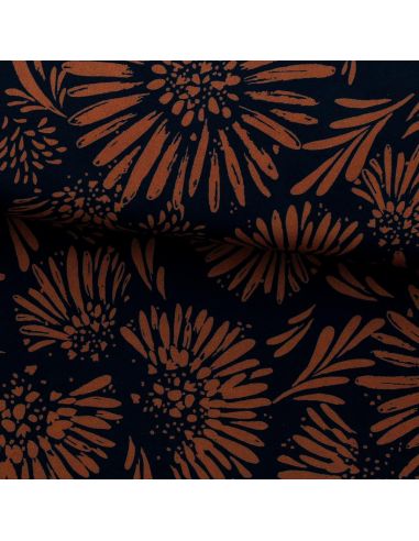 Tissu viscose - Audrey noir et marron