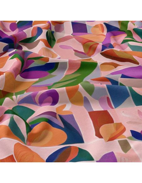 Tissu viscose - Nawel rose et violet