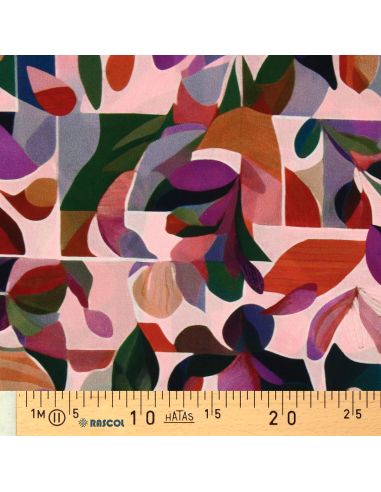 Tissu viscose - Nawel rose et violet