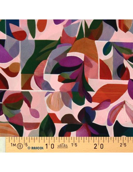 Tissu viscose - Nawel rose et violet