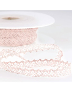 Dentelle coton fine - Rose