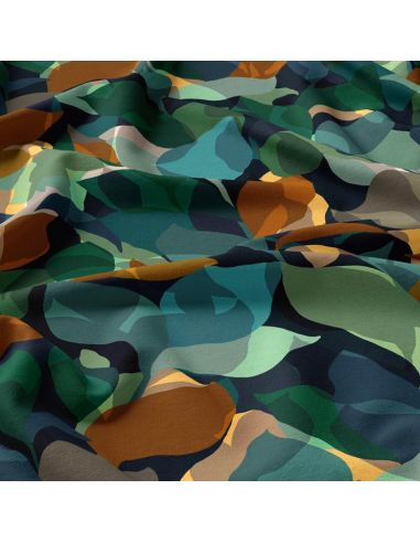 Tissu viscose - Anthéa noir et vert