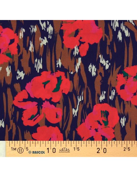 Tissu viscose - Amaya violet et rouge