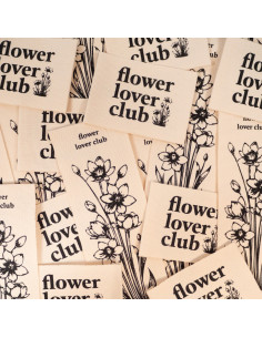 Lot de 2 étiquettes tissées - Duo Flower lover club