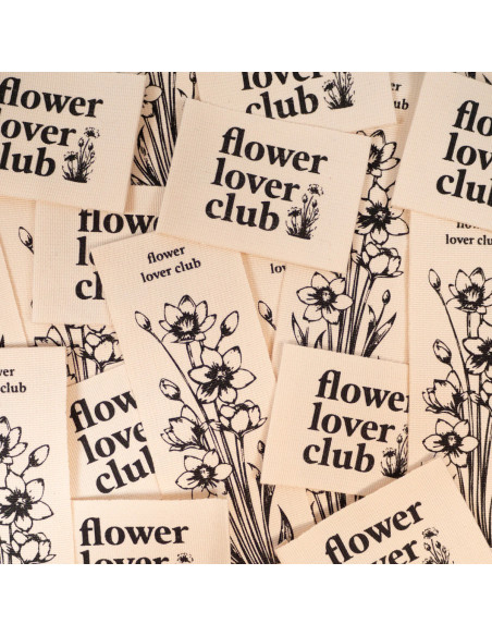Lot de 2 étiquettes tissées - Duo Flower lover club