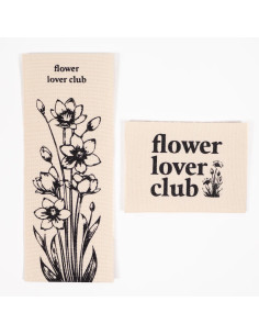 Lot de 2 étiquettes tissées - Duo Flower lover club 2
